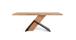 GINER Y COLOMER Table de salle à manger rectangulaire en bois d'acacia et métal